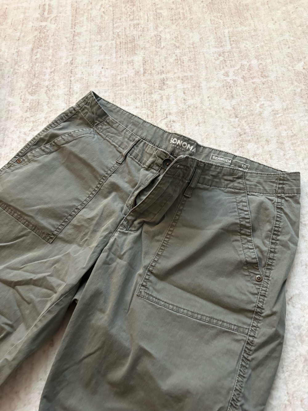 Sonoma Women’s Olive Bermuda Cargo Shorts